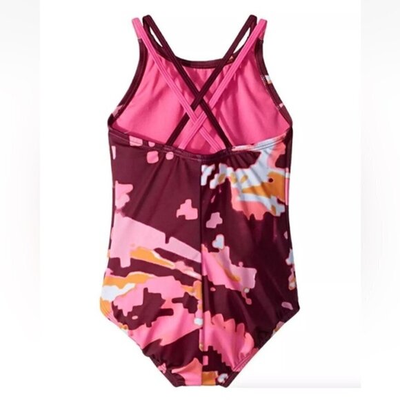 Nike Multicolor Glitch Spiderback One-Piece Swimsuits Girl's Kids Size XL - Picture 2 of 7